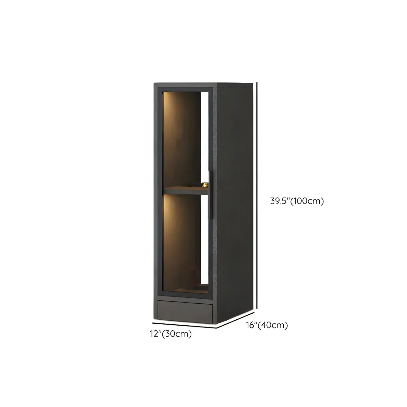 Modern Wooden Display Cabinet with Acrylic Doors & Lighting Image - 29