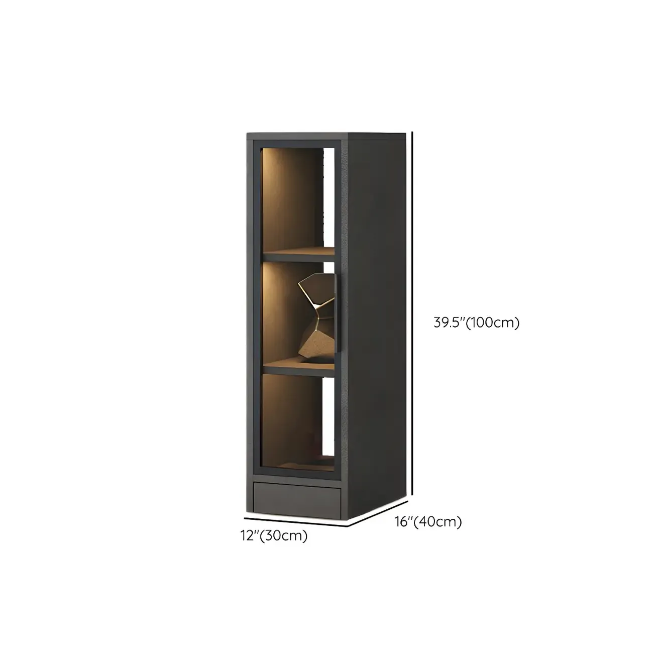 Modern Wooden Display Cabinet with Acrylic Doors & Lighting Image - 30