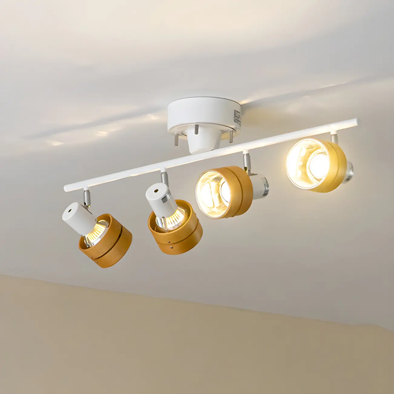 Modern LED Semi-Flush Wood Ceiling Light for Living Room Image - 2 | homeyfad