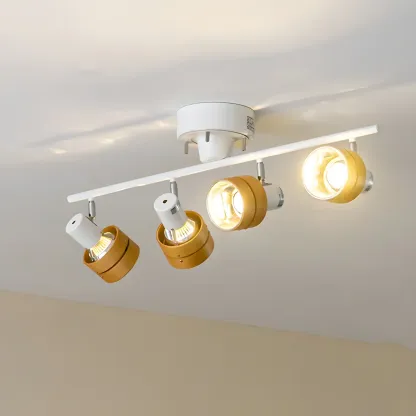 Modern LED Semi-Flush Wood Ceiling Light for Living Room Image - 2