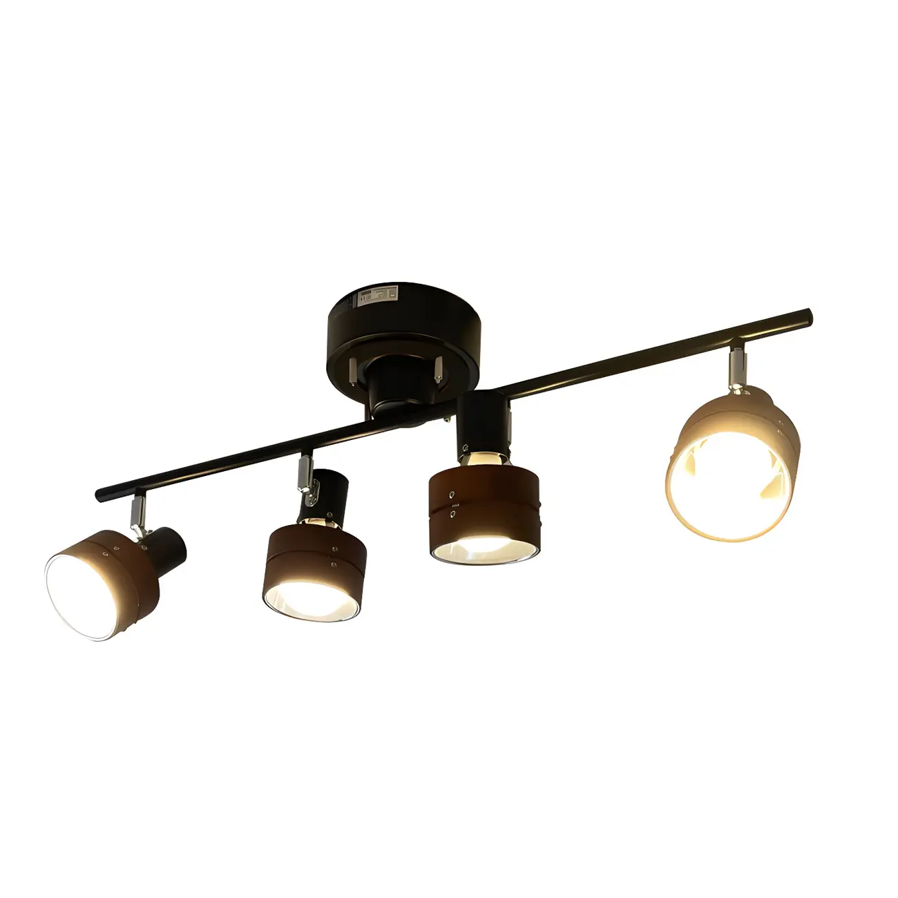 Modern LED Semi-Flush Wood Ceiling Light for Living Room Image - 6 | homeyfad