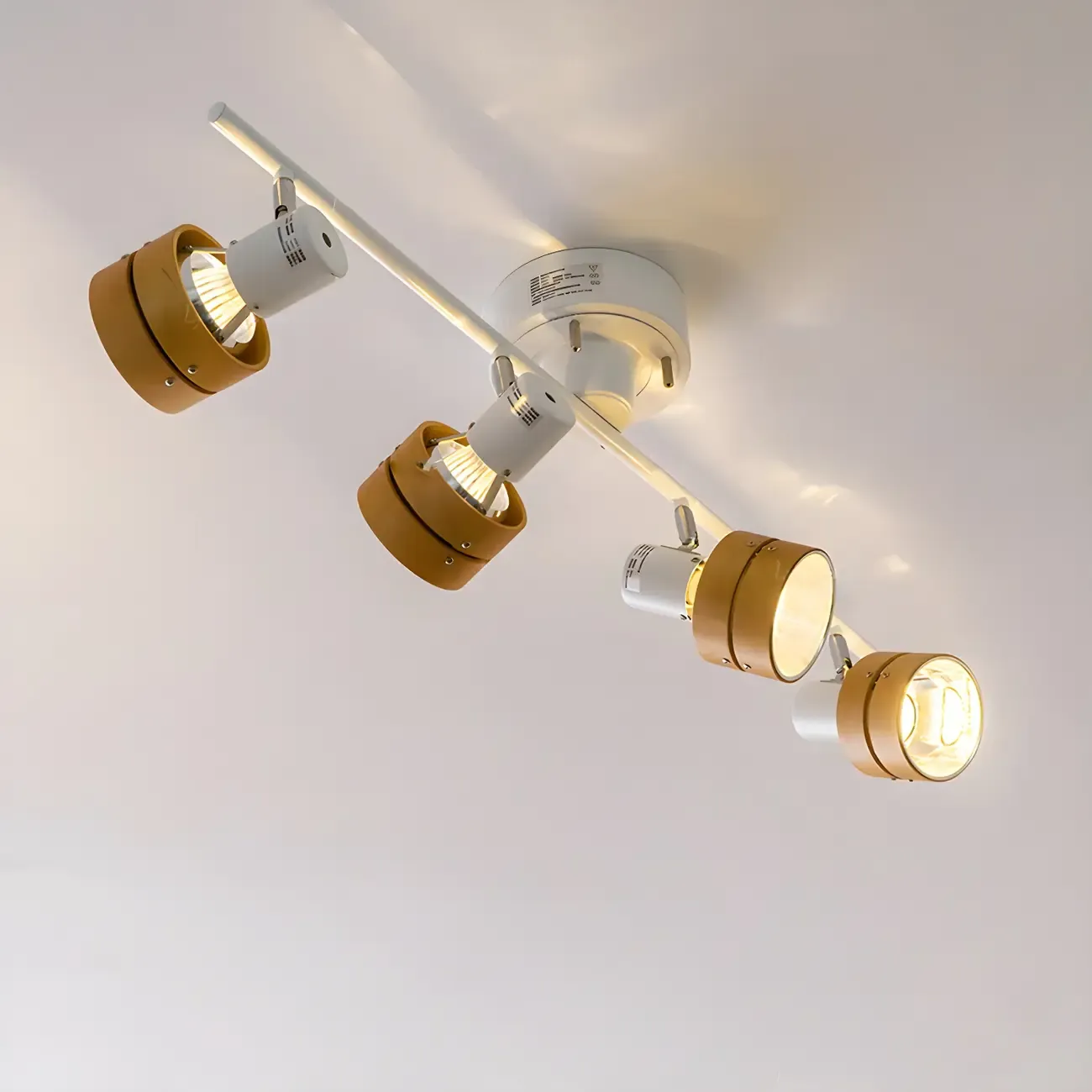 Modern LED Semi-Flush Wood Ceiling Light for Living Room Image - 7