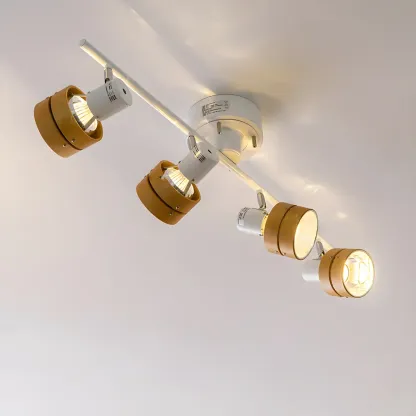 Modern LED Semi-Flush Wood Ceiling Light for Living Room Image - 7