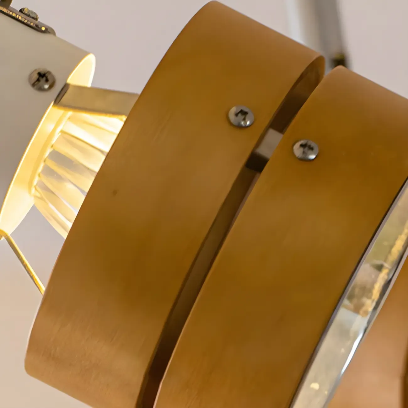 Modern LED Semi-Flush Wood Ceiling Light for Living Room Image - 8