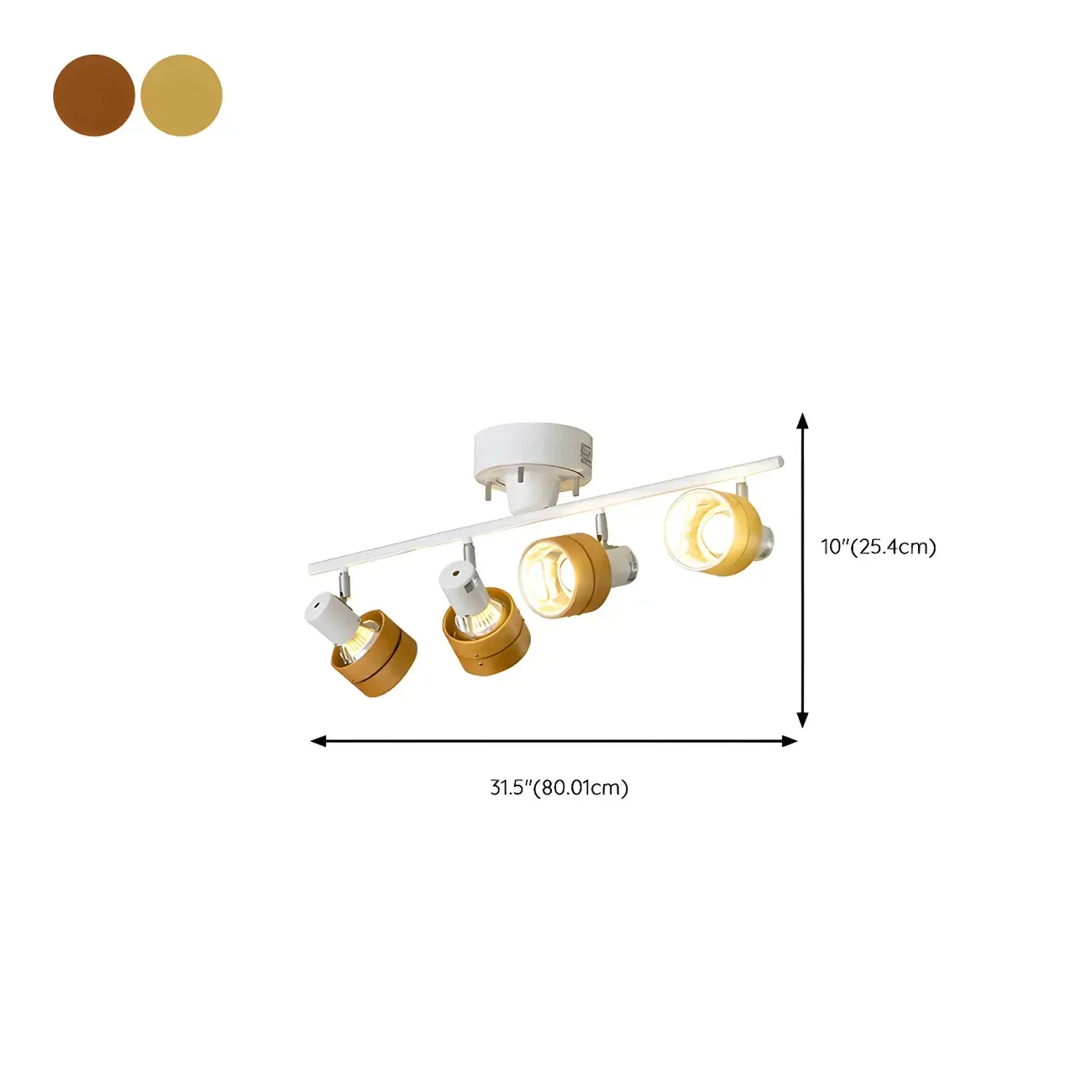 Modern LED Semi-Flush Wood Ceiling Light for Living Room #size