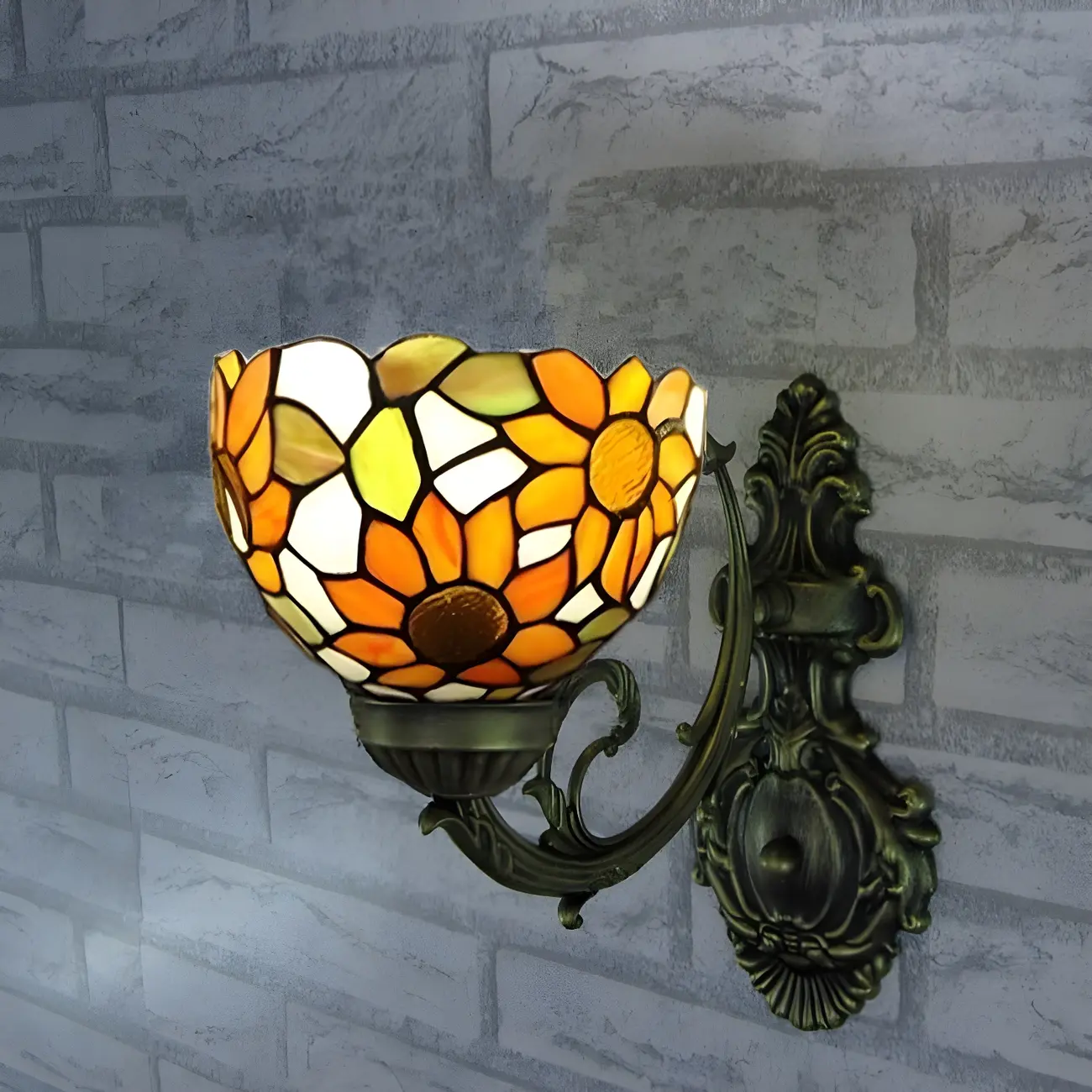 Elegant Blow Shape Glass Sconce Light in Orange for Bathroom Image - 2 | homeyfad