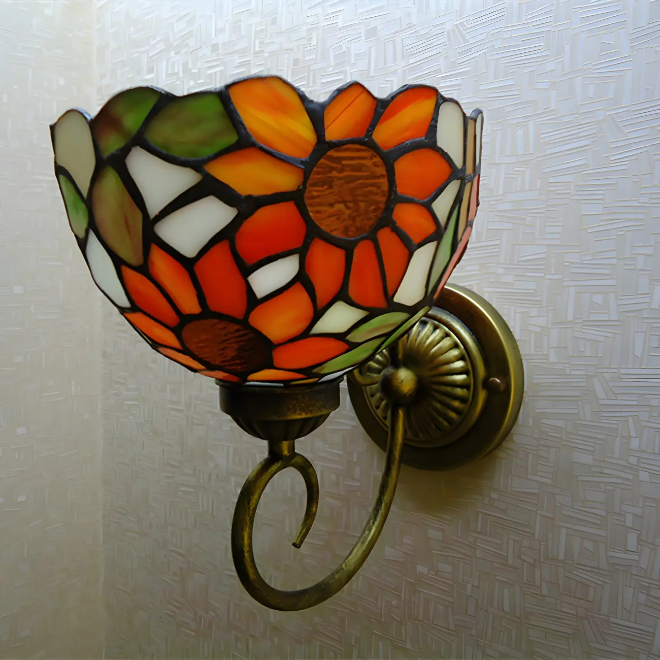 Elegant Blow Shape Glass Sconce Light in Orange for Bathroom Image - 5 | homeyfad