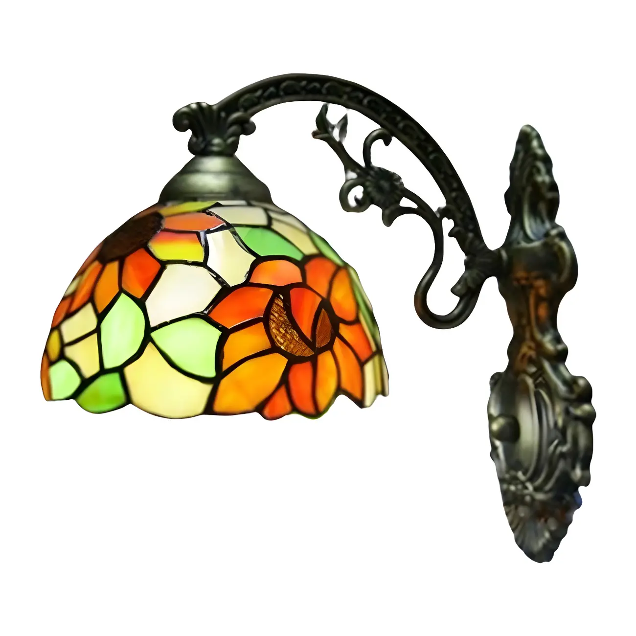 Elegant Blow Shape Glass Sconce Light in Orange for Bathroom Image - 6 | homeyfad