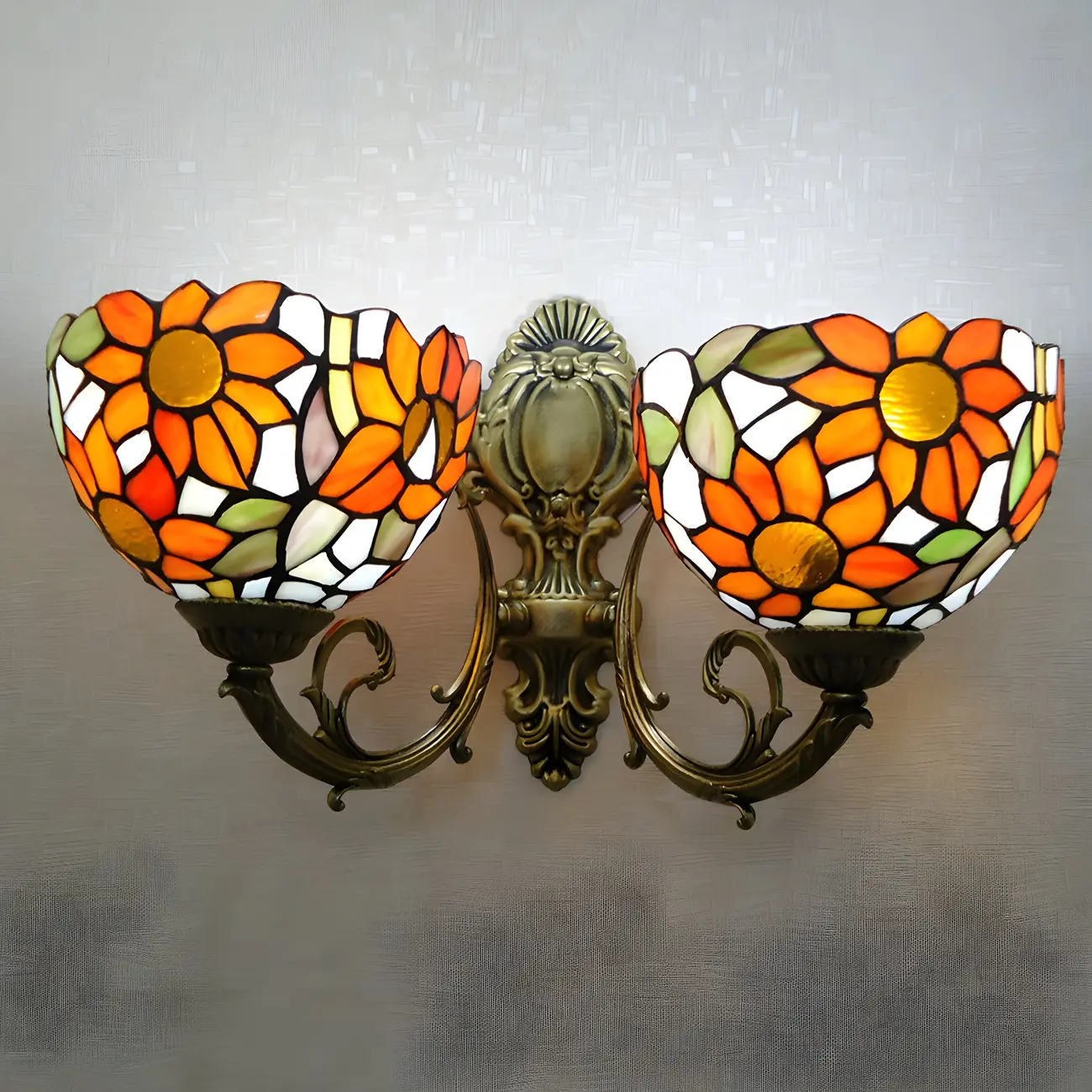 Elegant Blow Shape Glass Sconce Light in Orange for Bathroom Image - 3 | homeyfad