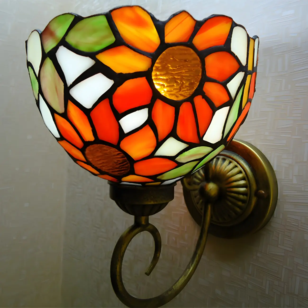 Elegant Blow Shape Glass Sconce Light in Orange for Bathroom Image - 9 | homeyfad