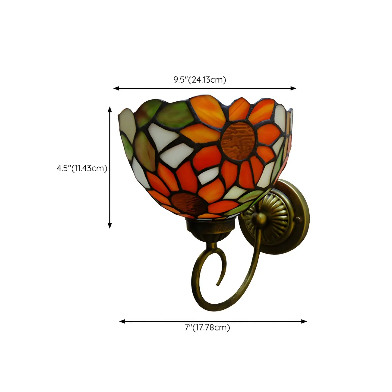 Elegant Blow Shape Glass Sconce Light in Orange for Bathroom #size | homeyfad