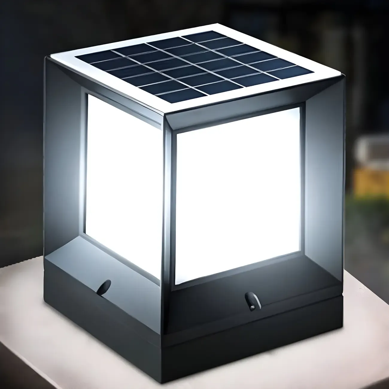 Solar Acrylic Black LED Post Cap Light Image - 14