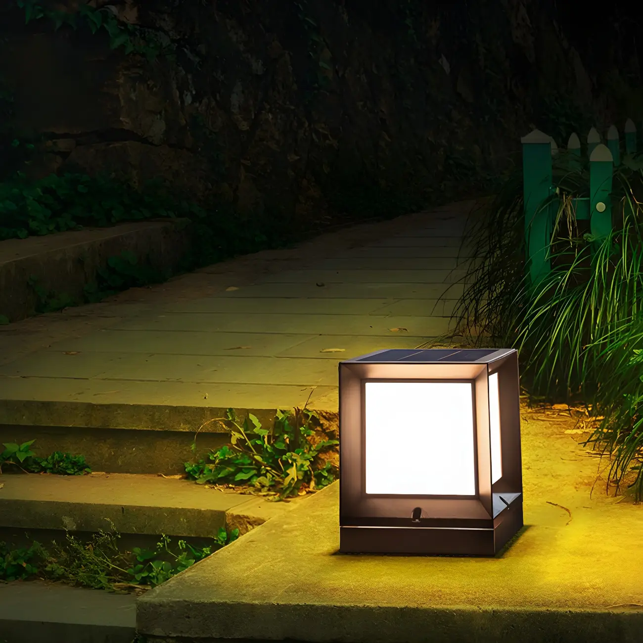 Solar Acrylic Black LED Post Cap Light Image - 2 | homeyfad