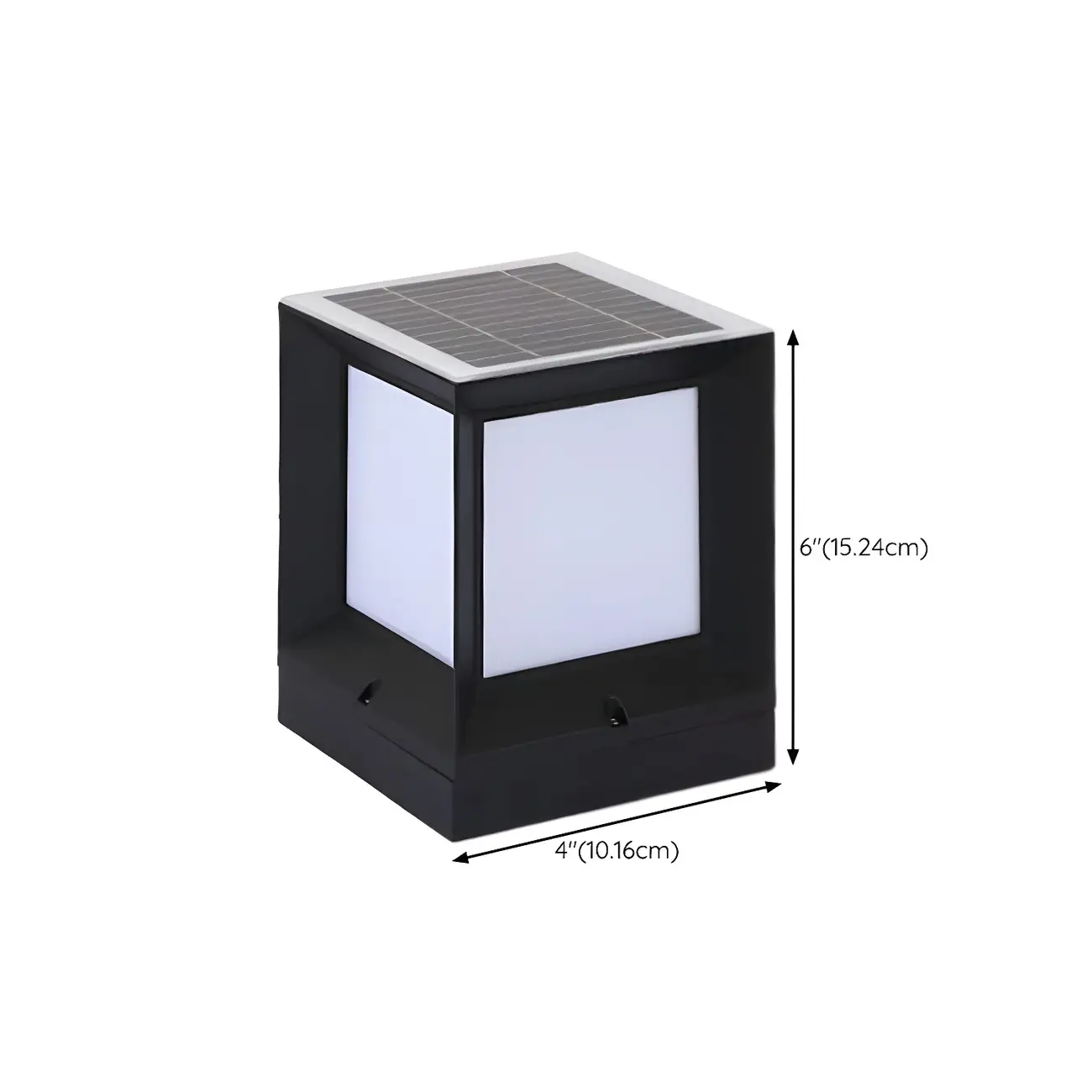 Solar Acrylic Black LED Post Cap Light #size | homeyfad