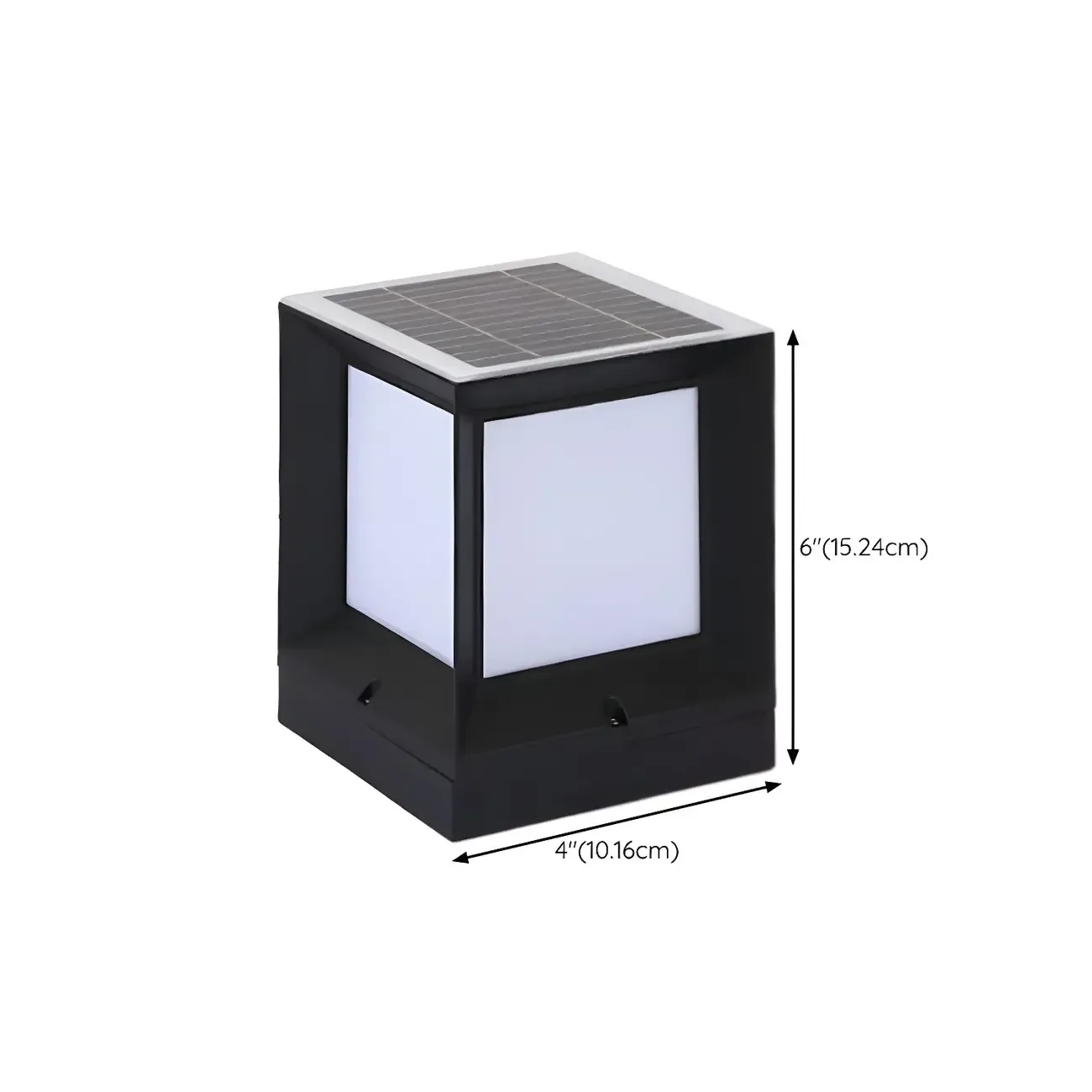 Solar Acrylic Black LED Post Cap Light #size