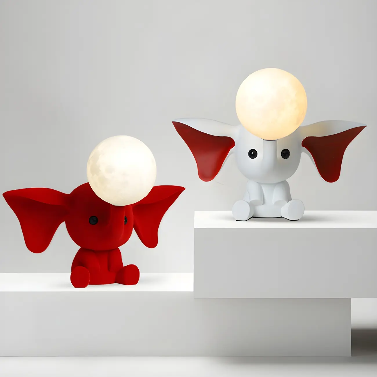 Cute Elephant Shape Resin Kids Lamp for Bedroom Image - 1 | homeyfad