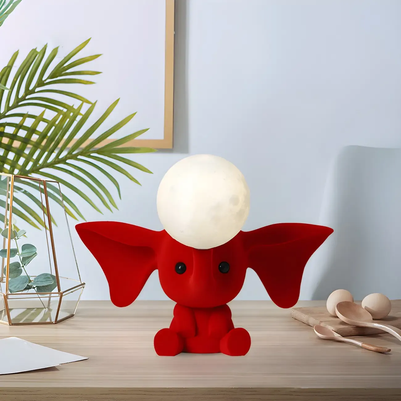 Cute Elephant Shape Resin Kids Lamp for Bedroom