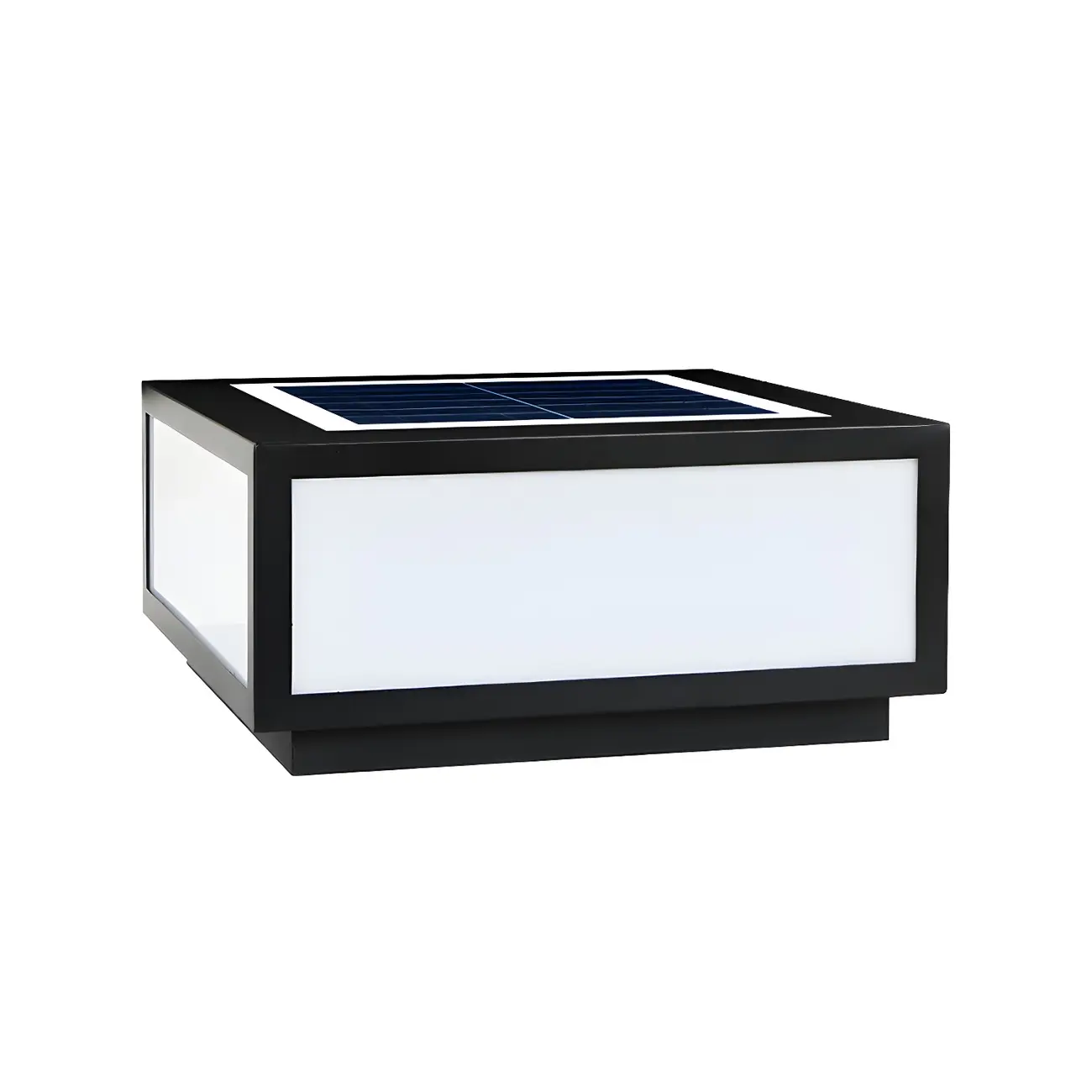 Solar Flat Square Black Metal Post Cap Light Image - 12 | homeyfad