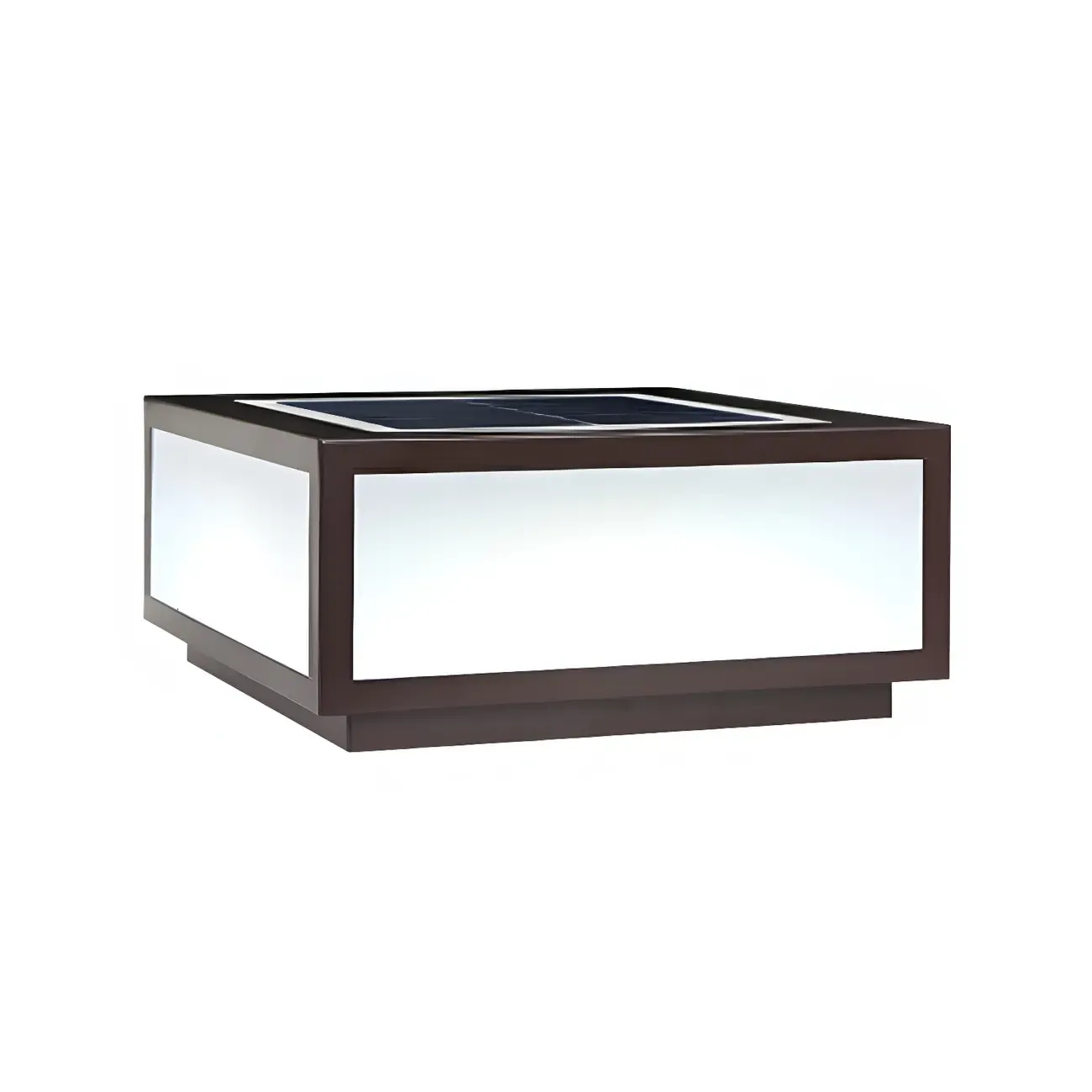 Solar Flat Square Black Metal Post Cap Light Image - 13