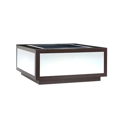 Solar Flat Square Black Metal Post Cap Light Image - 13