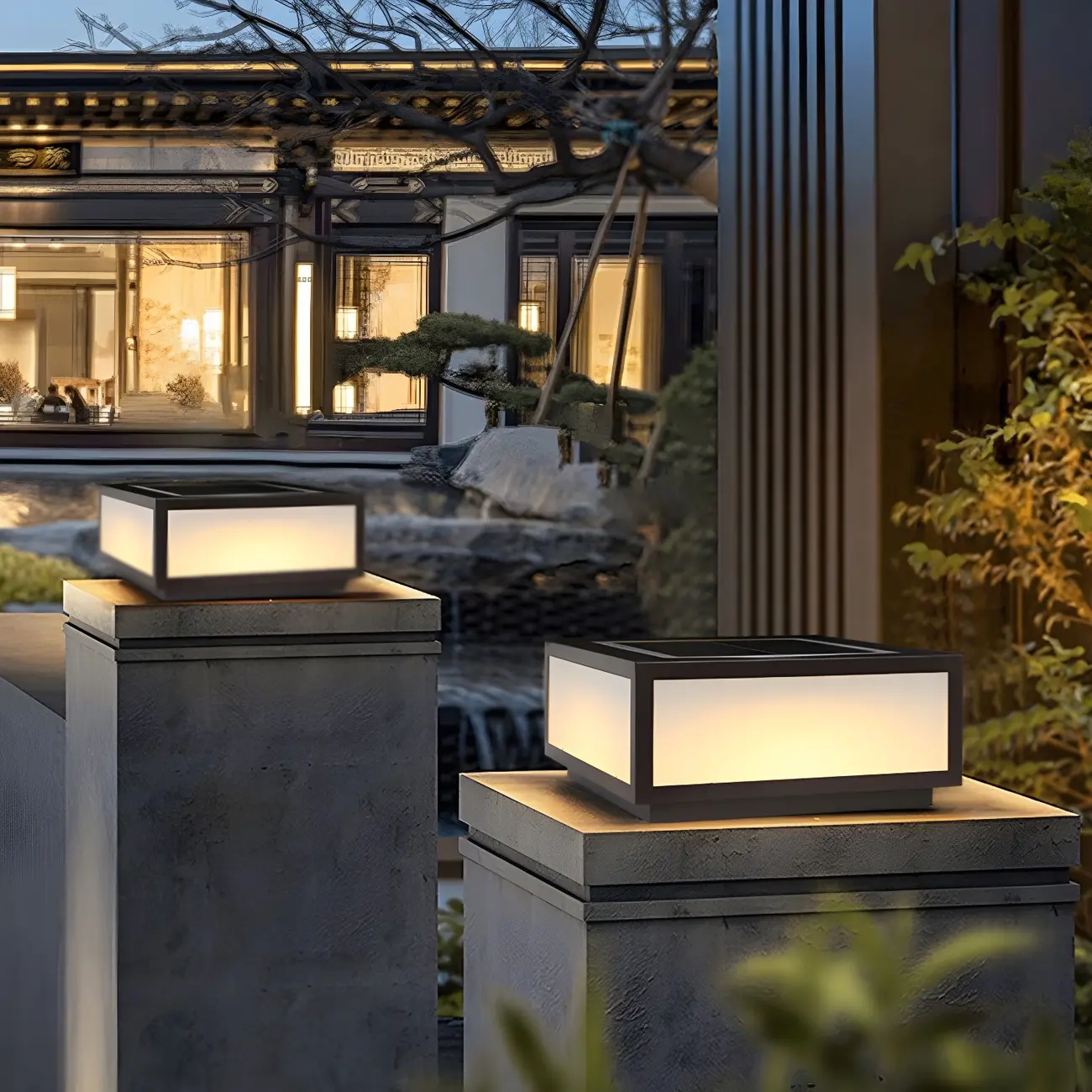 Solar Flat Square Black Metal Post Cap Light Image - 3 | homeyfad