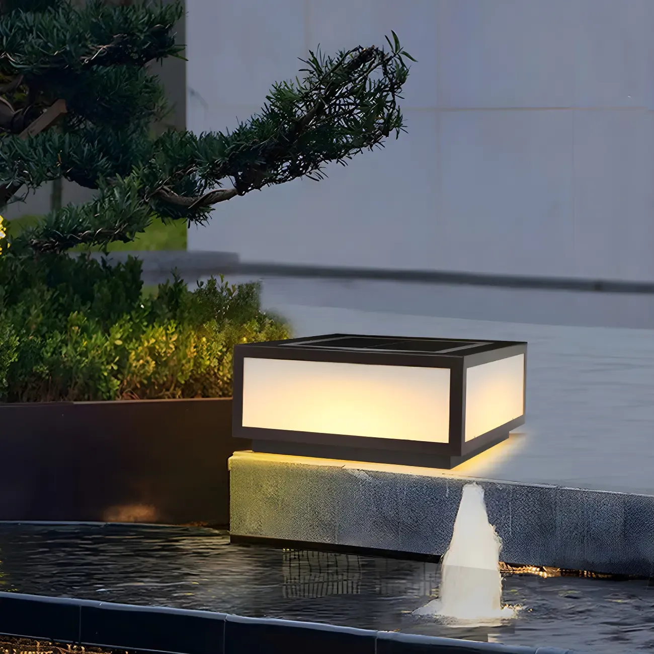 Solar Flat Square Black Metal Post Cap Light Image - 10