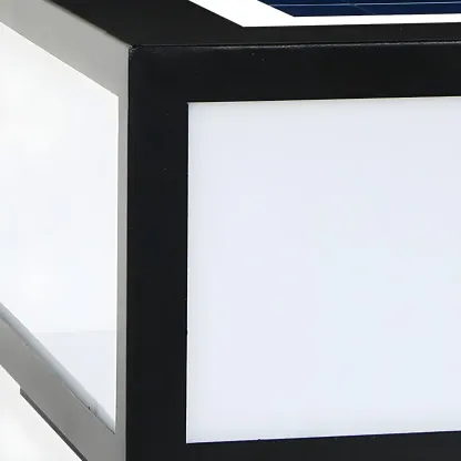 Solar Flat Square Black Metal Post Cap Light Image - 15