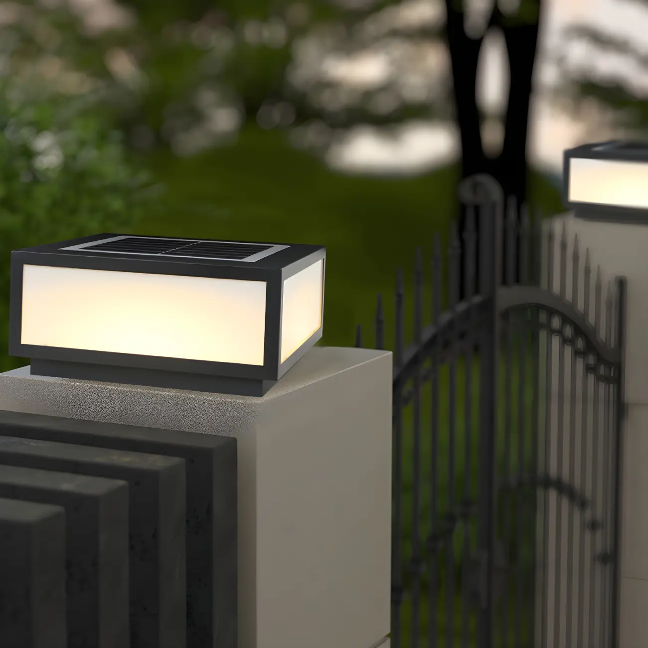 Solar Flat Square Black Metal Post Cap Light Image - 8 | homeyfad