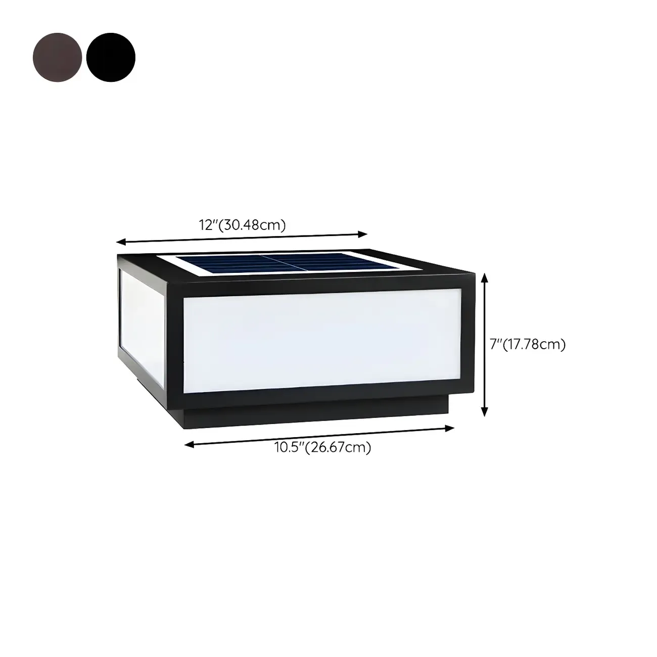 Solar Flat Square Black Metal Post Cap Light Image - 17