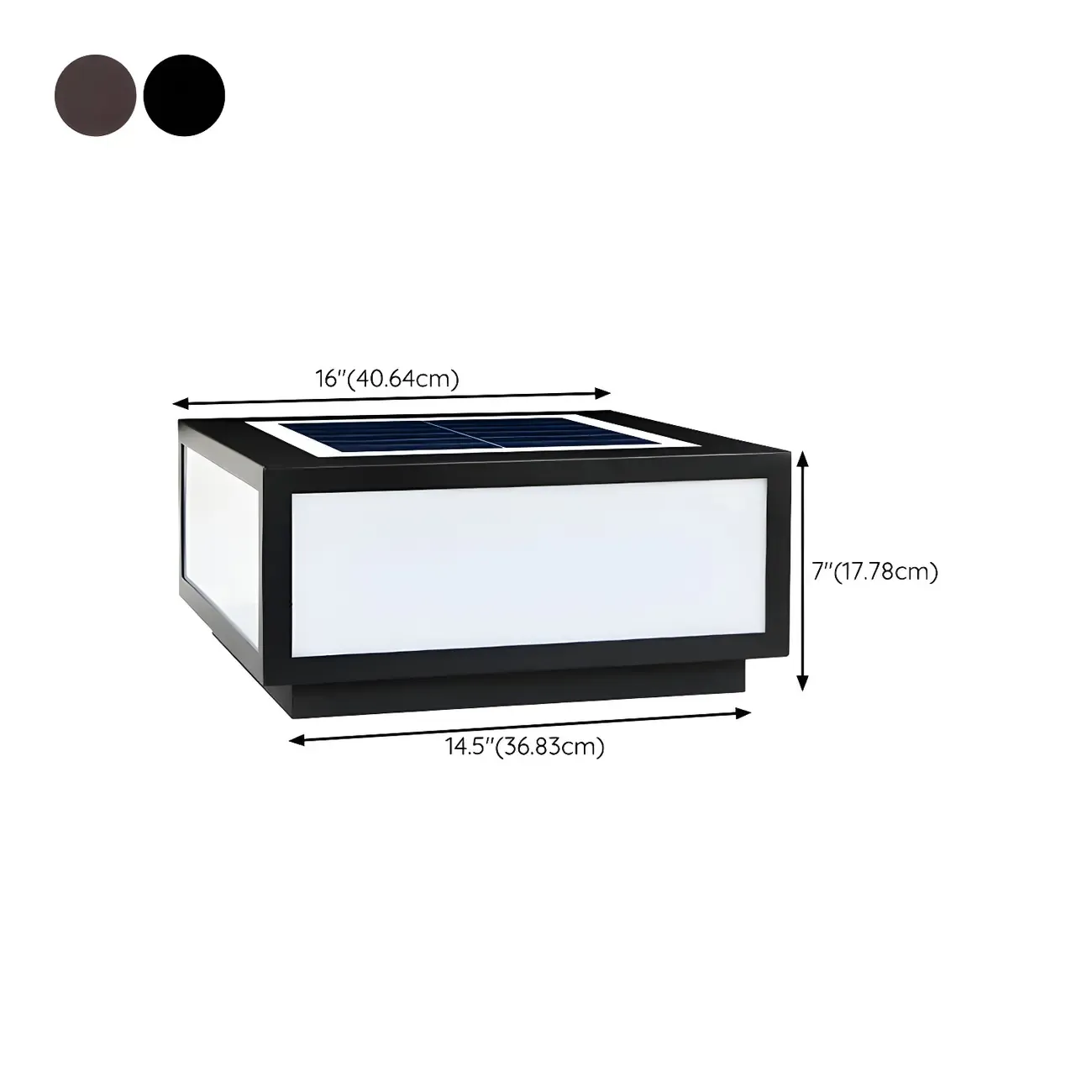 Solar Flat Square Black Metal Post Cap Light Image - 18