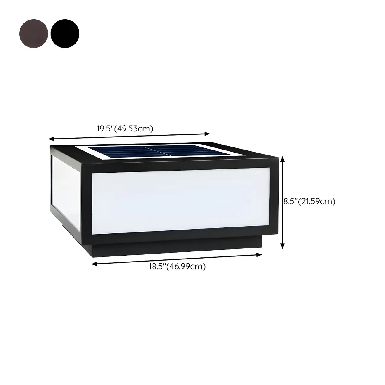 Solar Flat Square Black Metal Post Cap Light Image - 19