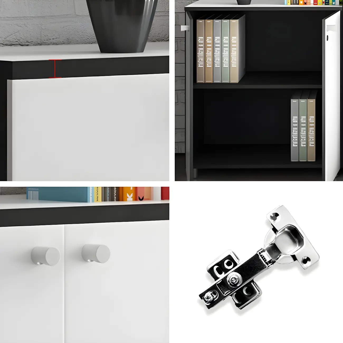 Modern Lockable Wooden Filing Cabinet with Shelves for Home Image - 6 | homeyfad