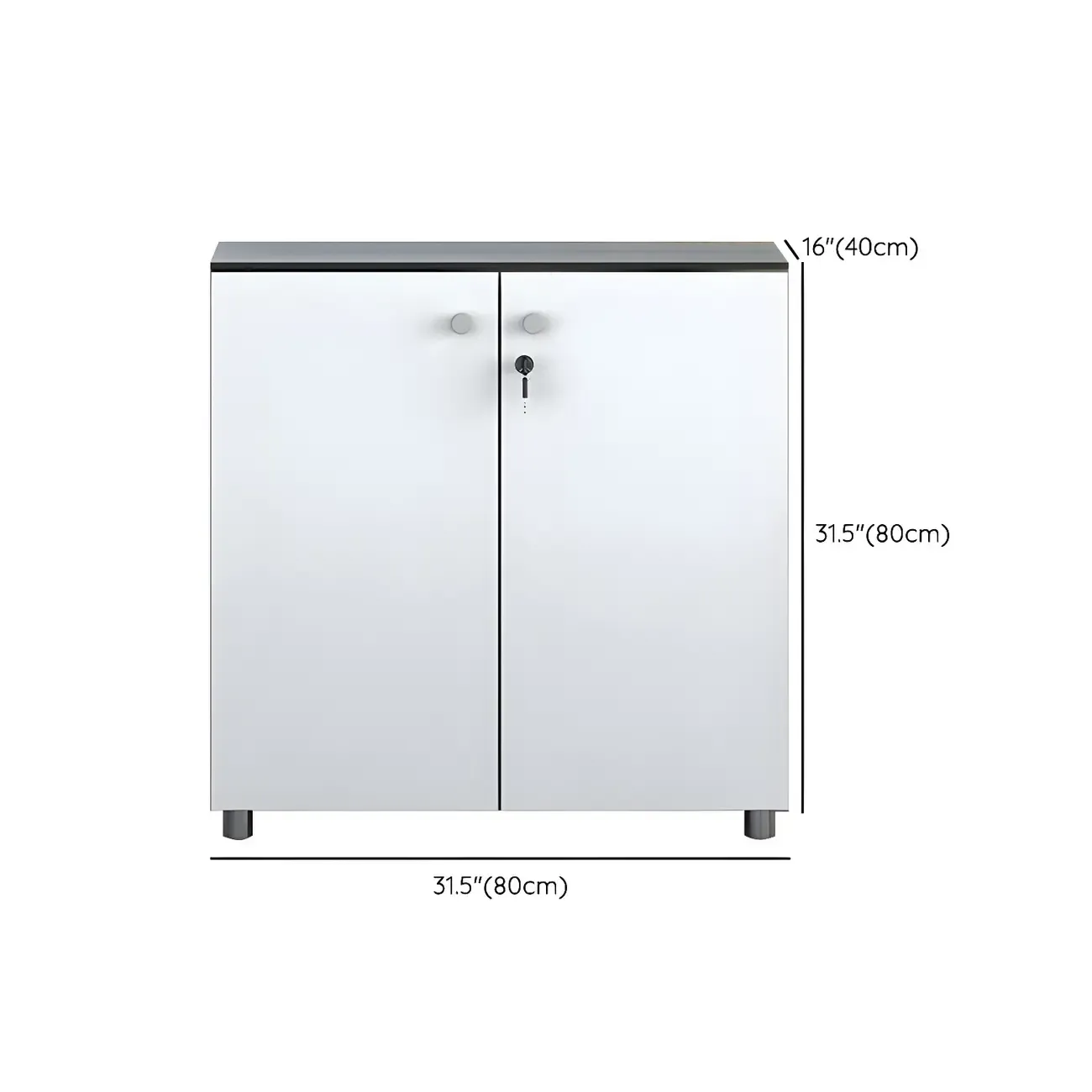 Modern Lockable Wooden Filing Cabinet with Shelves for Home #size