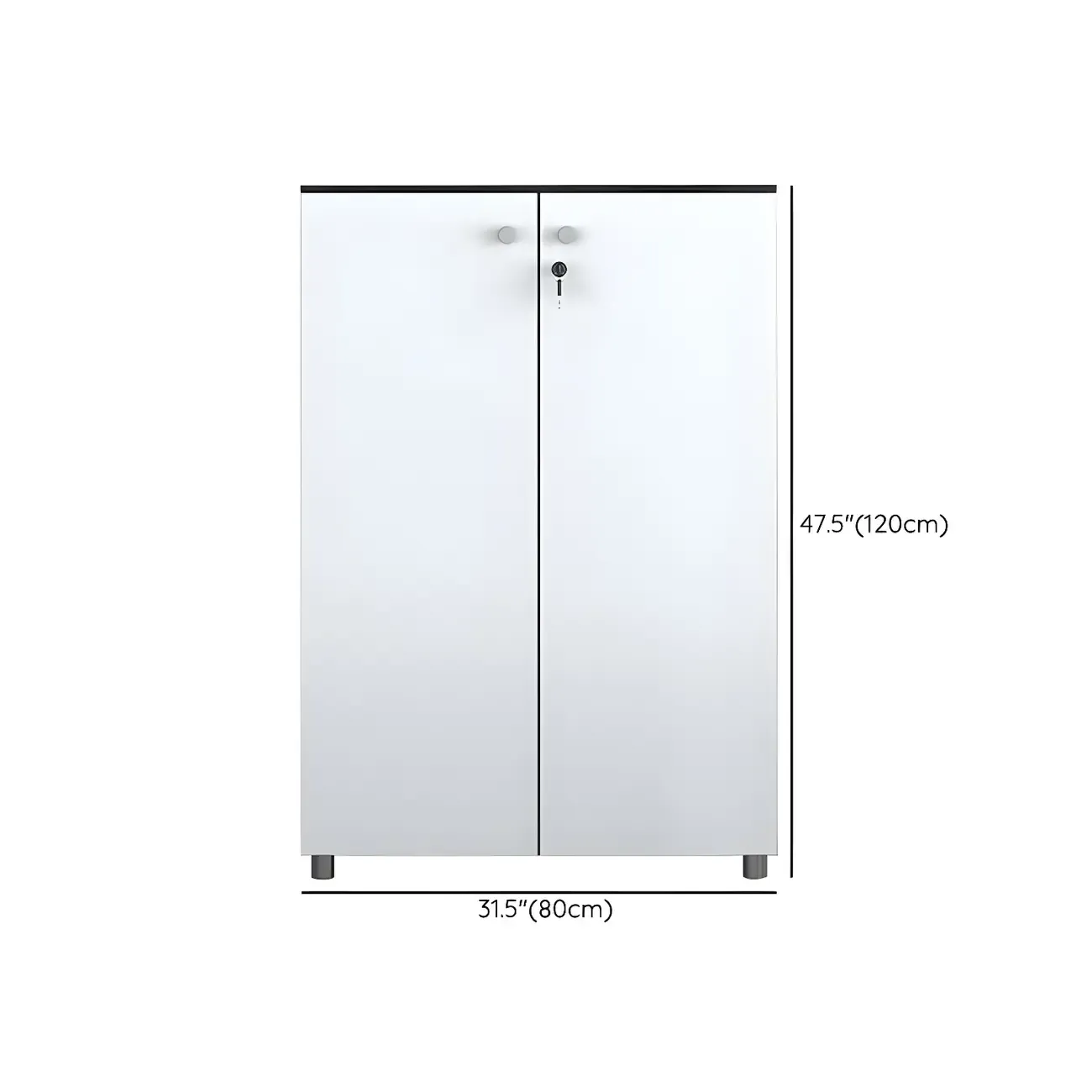 Modern Lockable Wooden Filing Cabinet with Shelves for Home Image - 11