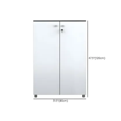 Modern Lockable Wooden Filing Cabinet with Shelves for Home Image - 11