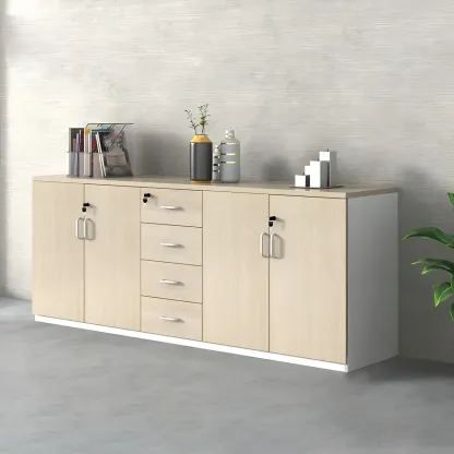 Glam Large Wooden Filing Cabinet with Lock for Office Storage Image - 1