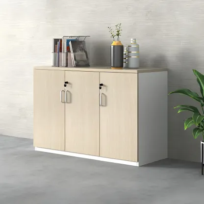 Glam Large Wooden Filing Cabinet with Lock for Office Storage Image - 4