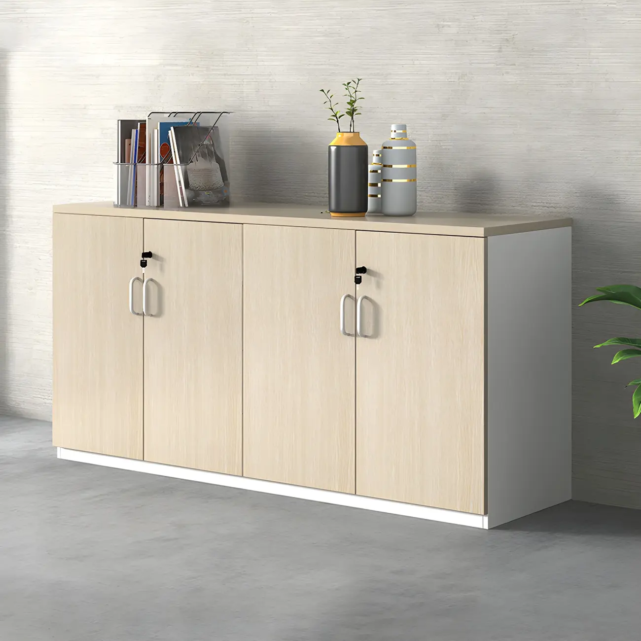 Glam Large Wooden Filing Cabinet with Lock for Office Storage Image - 5 | homeyfad