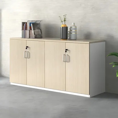 Glam Large Wooden Filing Cabinet with Lock for Office Storage Image - 5