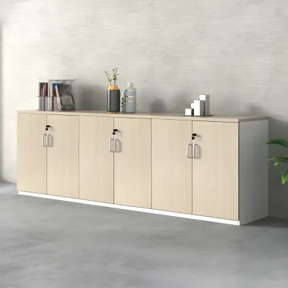 Glam Large Wooden Filing Cabinet with Lock for Office Storage Image - 9
