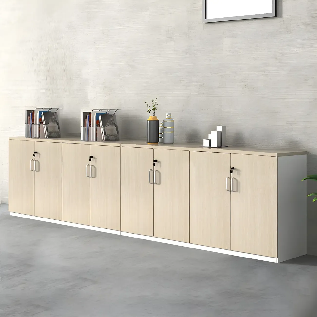 Glam Large Wooden Filing Cabinet with Lock for Office Storage Image - 13