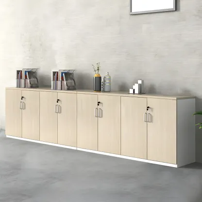 Glam Large Wooden Filing Cabinet with Lock for Office Storage Image - 13
