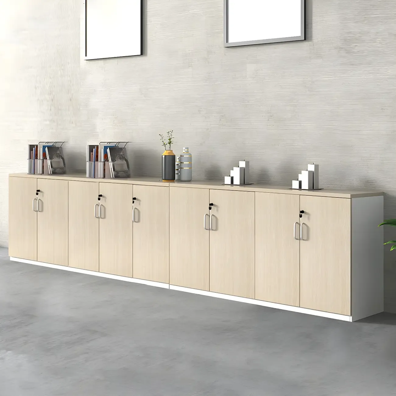 Glam Large Wooden Filing Cabinet with Lock for Office Storage Image - 15