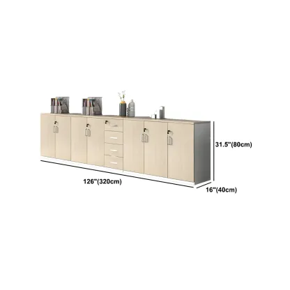 Glam Large Wooden Filing Cabinet with Lock for Office Storage Image - 20