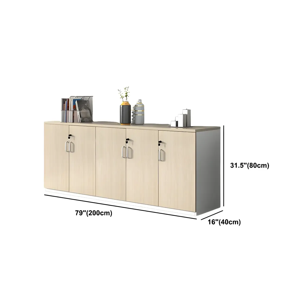 Glam Large Wooden Filing Cabinet with Lock for Office Storage Image - 21