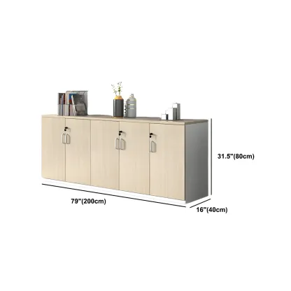 Glam Large Wooden Filing Cabinet with Lock for Office Storage Image - 21