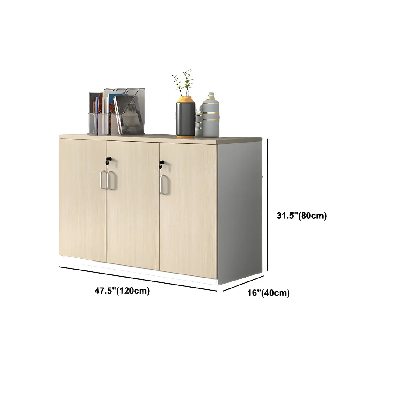 Glam Large Wooden Filing Cabinet with Lock for Office Storage Image - 23 | homeyfad