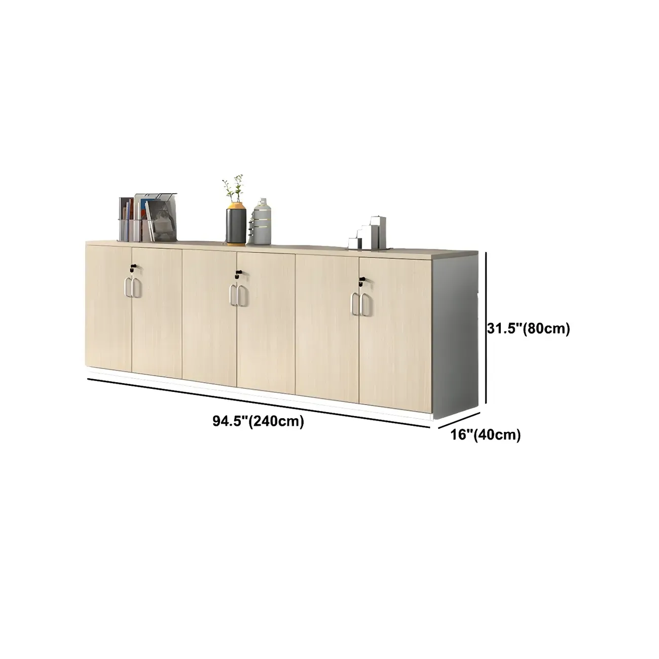 Glam Large Wooden Filing Cabinet with Lock for Office Storage Image - 24