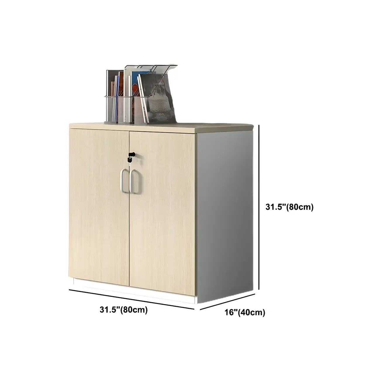 Glam Large Wooden Filing Cabinet with Lock for Office Storage Image - 25