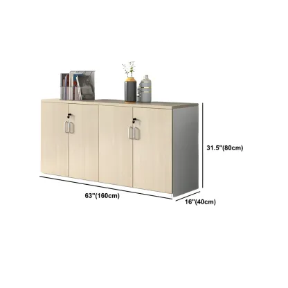 Glam Large Wooden Filing Cabinet with Lock for Office Storage Image - 26